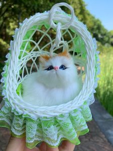Cabas Cat Stuffed Girl Bionic Doll Doll Called Simulation Cat Birthday Gift Flower Basket for Cat Boys