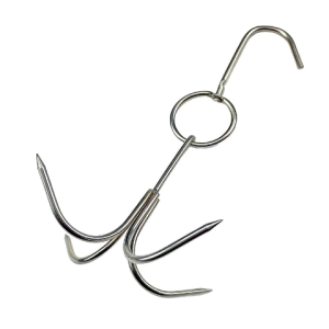 1Pc Four-Hook Meat Hook Stainless Steel Meat Hanging Hook Butcher Hook Pork Hook With Pointed Tip