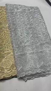 African Cord 3D Embroidered Guipure Lace Mermaid Wedding Dress Fabric Skin Friendly Formal Middle East Cupion Appliques