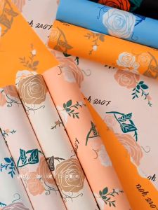 (20 LEMBAR) Kertas Buket Bunga Motif Mawar Flower Wrapping Paper Cellophane KB6177