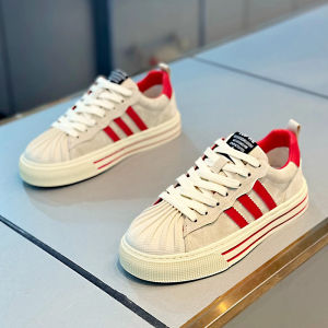 Mens Casual Breathable Soft Bottom Three Stripe Shell Head Sports Trendy Shoes Summer Deoxynucleotide Sneakers Fashionable