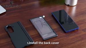 Magnetic Case for Samsung Galaxy Z Fold 7 with Hidden Kickstand Built-in 9H Glass Screen Protector & Hinge Protection-Blue
