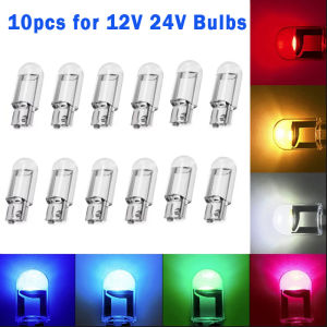 10pcs T10 W5W 194 168 LED Bulbs Reading Light COB Led Auto Dome Lights License Plate Lamp 3000K Ice Blue Amber White for 12V 24V