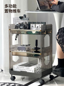 Mobile Multi-Layer Storage Rack Kitchen Snack Bathroom Floor Standing Organizer Plastic Cart with Wheels for Household Clutter