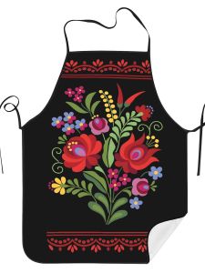 【Spicy Kitchen】Retro Chili Print Apron Stain-Resistant & Easy To Wash Universal Apron for Household Chores BBQ & Cooking