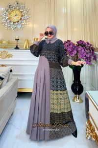 gamis modern motif terbaru produk Amore by Ruby simple elegant kekinian edisi akena dress