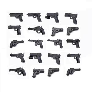 20PCS Pistol Military Weapon Special Forces Police Guns Soldier SWAT Mini Action Figures Army Parts Building Block Bricks Toy