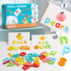 Đồ Chơi Gỗ Học Tiếng Anh SPELL WORDS – Bộ Thẻ Flashcard Ghép Chữ Cái Tiếng Anh Thông Minh Cho Bé