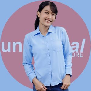 Kemeja Wanita Biru Telor Asin Kemeja blouse wanita
