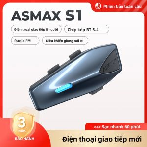 Tai Nghe Bluetooth ASMAX S1 Tai Nghe Chống Nước Giảm Tiếng Ồn Tai Nghe Xe Máy Có Lưới Điều Khiển Bằng Giọng Nói Liên Lạc Nội Bộ Cho Tất Cả Các Loại Mũ Bảo Hiểm