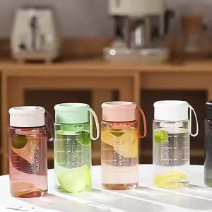 600ml Large Capacity Portable Water Bottle For Drinking Tea Mug Sport Camping Simple Transparent Water Cup with Tea Strainer