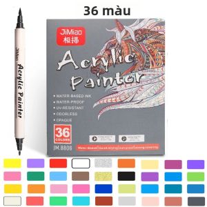 Bộ Bút Vẽ Acrylic Pastel 12-36 Màu Đầu Đôi Cọ Mềm/chì Siêu Mảnh Dùng Vẽ Tranh Album Ảnh Gỗ Kim Loại