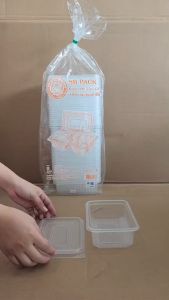 กล่องข้าว PP 750 CC. 1 ช่อง ฝาแยก พร้อมฝาปิด กล่องข้าวพลาสติก กล่องอาหารพลาสติก PP ยกลัง 500 ชุด ยี่ห้อSB