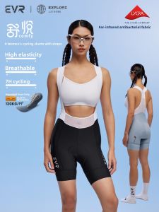 evr | EVR High-Waist Cycling Shorts Womens Summer Road Bicycle Double Arrowhead Riding Suit Quick Dry Bike Riding Pants With Straps
