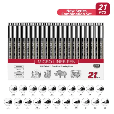 ZEEGO | Fine Tip Drawing Pen Set For Manga Sketch And Diary Black