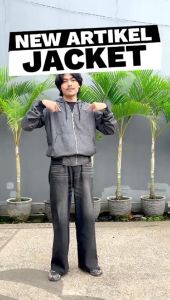 Windbreaker Jaket Denim Hoodie Zipper Terbaru A547