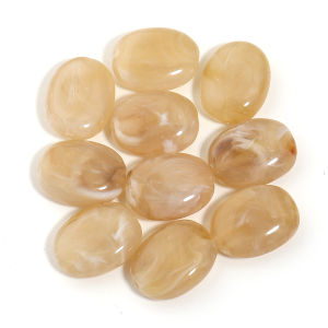 20pcs/lot Imitation Jade Stone Acrylic Beads Dual Color Flat Oval Loose Spacer Beads For DIY Bracelet Phone Chains Accessories