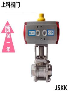 Taiwan Stone Pneumatic Ball Valve Q611F-16P Stainless Steel Three-Piece Ball Valve St50 Pneumatic Actuator Thread Connection