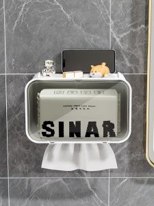 CDIN | Wall-mounted Waterproof No Drilling Required Toilet Tissue Box