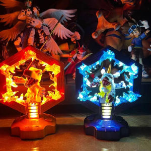 Bandai | Genuine New Bandai Digimon Adventure Agumon Gabumon Cartoon Bedside Lamp In Shelf Anime Figures Brand New Original In Stock
