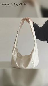 Womens Large Capacity Shoulder Bag Dumpling Shape Cloth Material Fashionable New Style Messenger Bag for Ladies