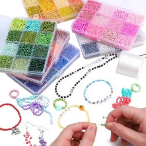 6000Pcs/Box 3mm Multicolor Charm Czech Glass Beads Kit Set For Jewelry Making DIY Couple Friendship Bracelet Necklace Craft Accessories