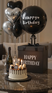 Happy Birthday Balloon Set Black Silver Birthday Party Decoration Balloons Party Supplies for Boy Girl Adult