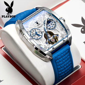 PLAYBOY นาฬิกา สำหรับผู้ชายของแท้นาฬิกากันน้ำอัตโนมัติเต็มรูปแบบนาฬิกากลไกสี่เหลี่ยมแบบใหม่2024 นาฬิกาPlayboy - Lazada