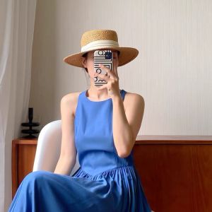Japanese Style Hepburn Style Straw Hat Retro Anti-Aging Face-Looking Small Foldable Japanese Grass Sun Hat Female Summer Bucket Hat