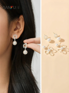 SANFU | Atmospheric Delicate Lace Hollow Earrings