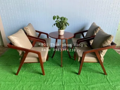 Bộ bàn ghế Sofa gỗ cafe phòng lạnh giá rẻ