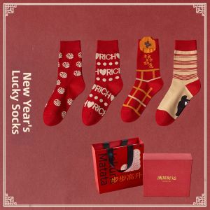 Celebratory Red Socks With Auspicious Fu Word