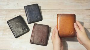Bi-fold Cowhide Leather Men Wallet Man Purse Dompet Kulit Lembu Lelaki 牛皮钱包男 190-1