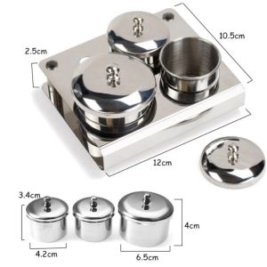 Khay hũ đựng lưu huỳnh làm móng nail bột Bộ nồi inot đựng chứa lưu huỳnh đắp móng