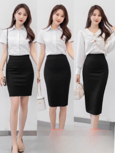 Professional High Waist A-Line Mini Skirt for Women Suit Style Workwear Split Design Commute Friendly Short Skirt