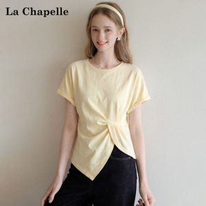La Chapelle | Flared Pleated Asymmetrical Slim Short Sleeve T-Shirt