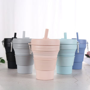 Customizable Logo Company Event Gift Cup Silicone Foldable Coffee Cup Adjustable Cup Mug Outdoor Tumbler