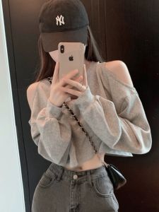 Spring 2024 Harajuku Style Popular Fashion Loose-Fitting Long Sleeves T-Shirt Womens Stylish Niche Style Short Tops Ins Fashion
