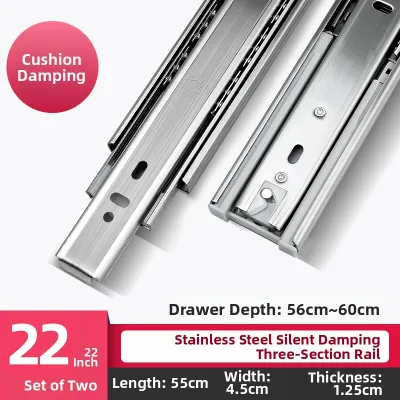 YANU | Damping Buffer Three-Section Drawer Slide Rails For Home Furniture