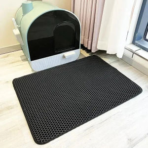 Extra Large Cat Litter Mat Double Layer Trapping Mat Easy-Clean Waterproof Urine Proof  Honeycomb Design Trapping Litter Slip