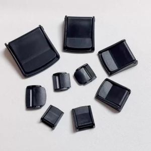 Khóa Cài Nhựa Đen 15-50mm Kẹp Điều Chỉnh Dây Đai Cho Áo Vest Thú Cưng Ba Lô Hành Lý Đồ Thủ Công DIY Túi Nóc Xe Phụ Kiện Khóa Hình Chữ Nhật