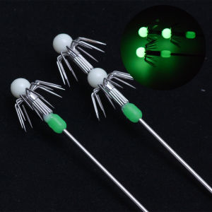 2 pcs/box double-layer umbrella hook squid jig hook blow tube octopus hook stainless steel rod fishing accessories ﻿