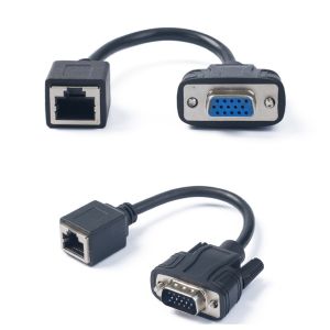 BSN | 15cm VGA To RJ45 Extension Cable Optional 9Pin / 15Pin VGA Male & Female To DB9 DB15 Female Cat5e Cat6 Network Video Extender
