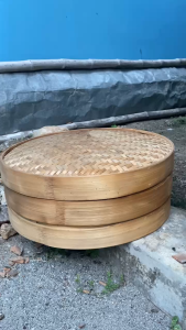 Klakat Bambu Dimsum 50cm Kukusan Bambu - 2 Wadah + 1 Tutup