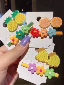 Kẹp tóc mái xinh xắn họa tiết hoa và trái cây - Bộ 02 kẹp