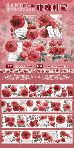 Rose Note Shell Light Flow Hemp Paper Tape DIY Scrapbooking Sticker 5cm Width Stationery Business Supplies