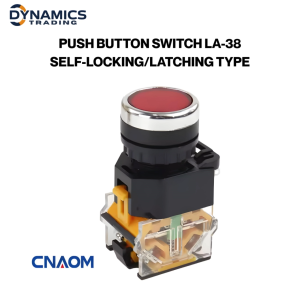 CNAOM LA-38 Self-Locked Push Button Switch – 1NO1NC 22mm Mounting 440V Red & Green Latching Type