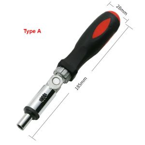 Multifunction Ratchet Screwdriver 180 Degree Angle Adjustable Two Way Rotation 14 Inch Quick Release for Tight Space Work