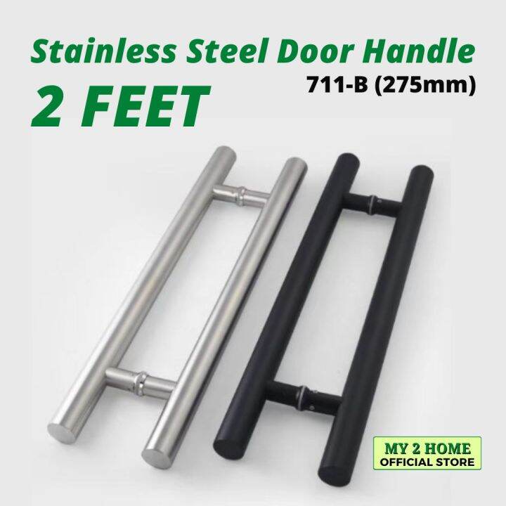 My2home Stainless Steel Door Handle 2 Feet Tempered Glass Door Handle Pemegang Pintu Kaca Matt 8113