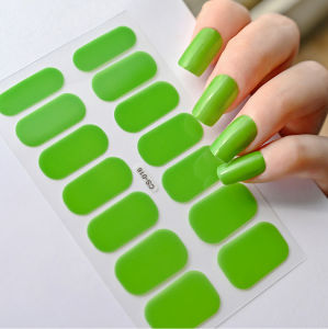 14Tips/Sheet Pink Full Cover Gel Nail Sticker Semi-Cured UV/LED Lamp Cured Nails Polish Wraps Long-Lasting Adhesive Manicure Tip